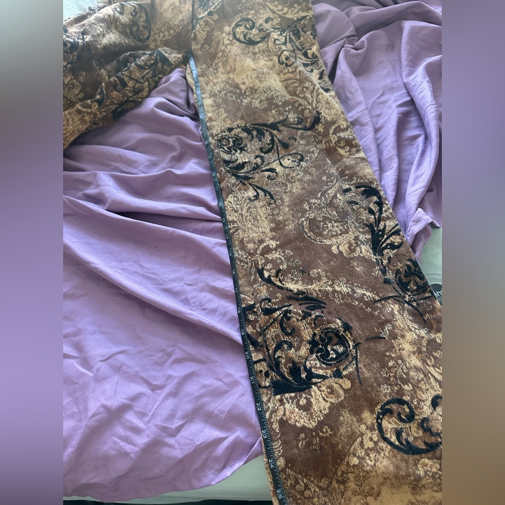 Sharagamo Y2K Brown Velvet Low Rise Flare Pants Baroque Boho 2000s - Picture 8 of 8